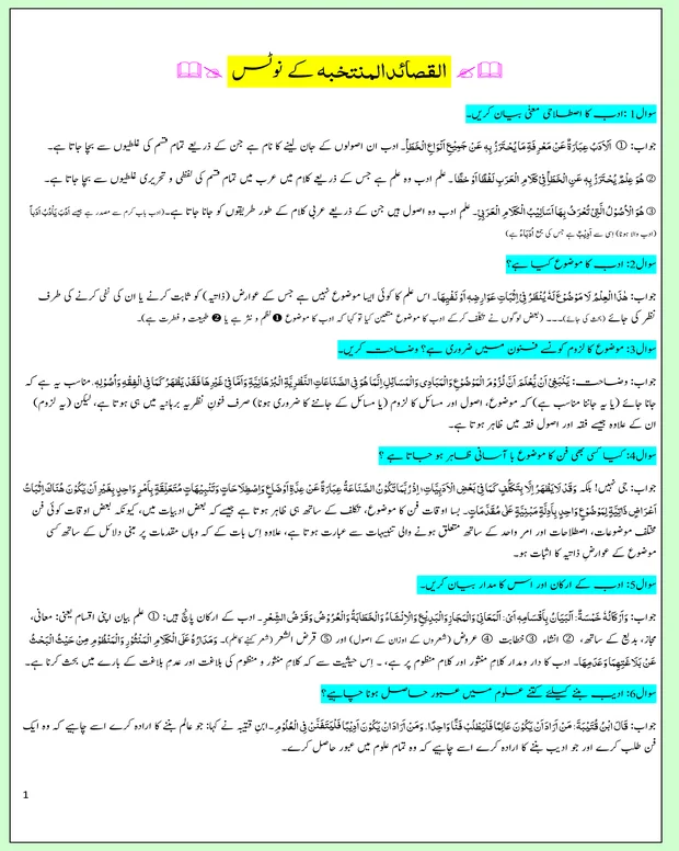 نوٹس — القصائد المنتحبہ