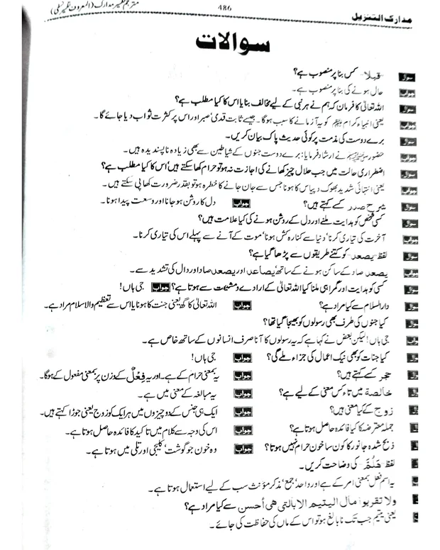 پارہ 8 کے سوال جواب — تفسیر مدارک